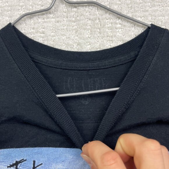 90s Style Ice Cube Graphic Crop Top T-Shirt Wom Sz M Black Distressed Hip Hop - Picture 4 of 12